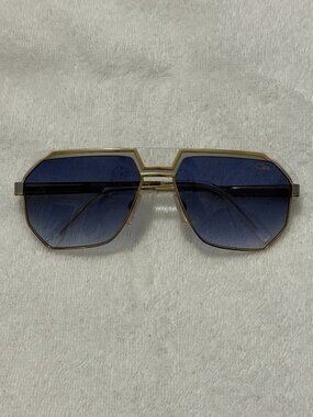 NEW Cazal Sunglasses Legends 790/3 003 Gold Silver Clear / Blue Gradient Lens
